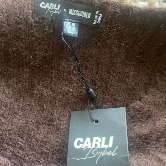 CARLI BYBEL X MISSGUIDED CHOCOLATE CO ORD FLUFFY KNIT SET - Picture 6 of 9